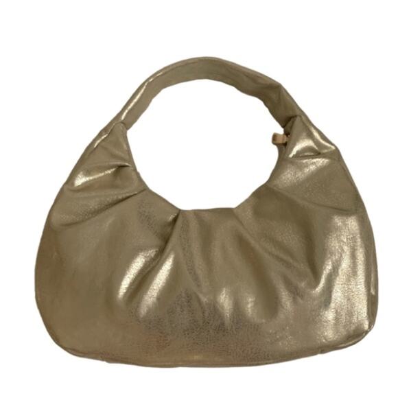 INC International Concepts Bag Purse KJ Gold Hobo Crescent Medium Handbag Bag - Picture 12 of 13